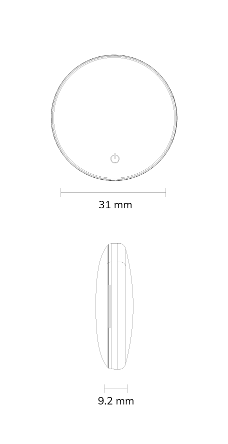 MWB01 活動定位標簽尺寸圖